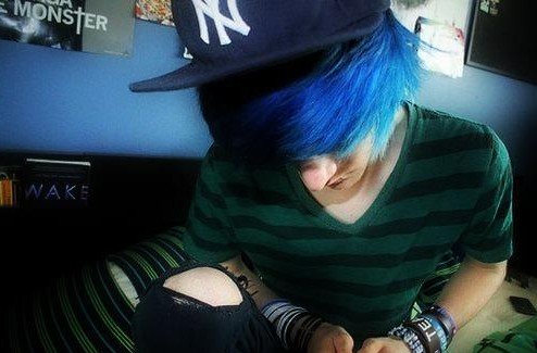 Blue Emo Hairstyle for Boys