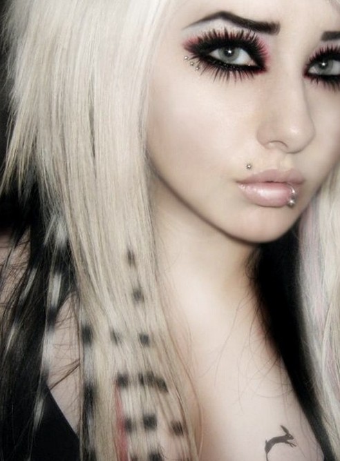 Cool Long Blonde Straight Emo Girls Hairstyles