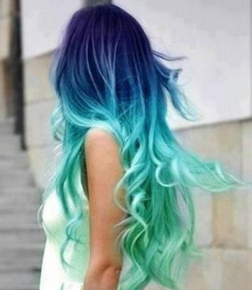 Indigo Aqua In A Stunning Color Blend Latest Ombre Hair