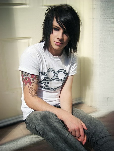 Long Black Hairstyle for Emo Boys