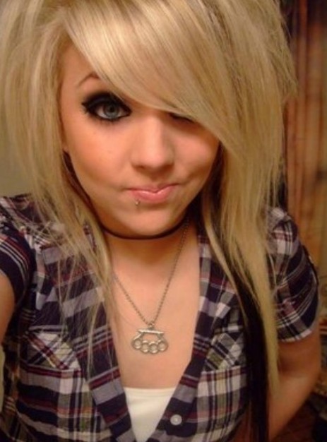 2014 Medium Blonde Emo Hairstyles for Girls