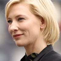 Short Blonde Bob Hairstyle for Heart Face Shape - Cate Blanchett Haircut