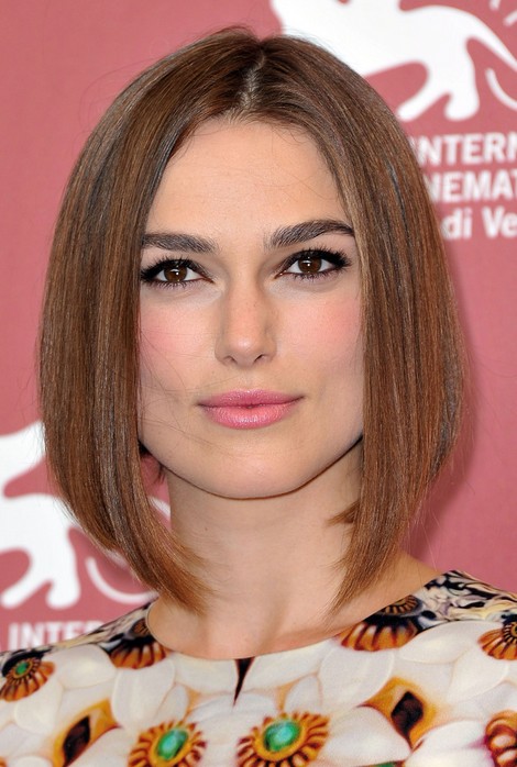 Bob Hairstyle - Center Parted Straight Bob Hairstyle for Square Face ...