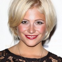 Layered Short Blonde Bob Hairstyle 2014 - Pixie Lott Short Haircut