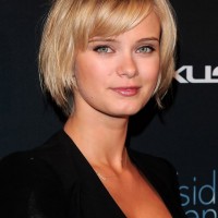 Cute Short Blonde Ombre Bob Haircut with Bangs - Hairstyles 2014 - Sara Paxton Haircut