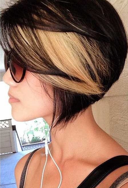 Black Hair with Blonde Highlights for Short Hair/