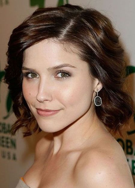 Brown Short Curly Wavy Hairstyle