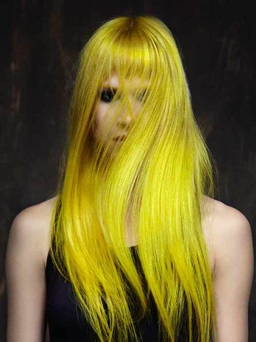 Colored Long Straight Hairstyle