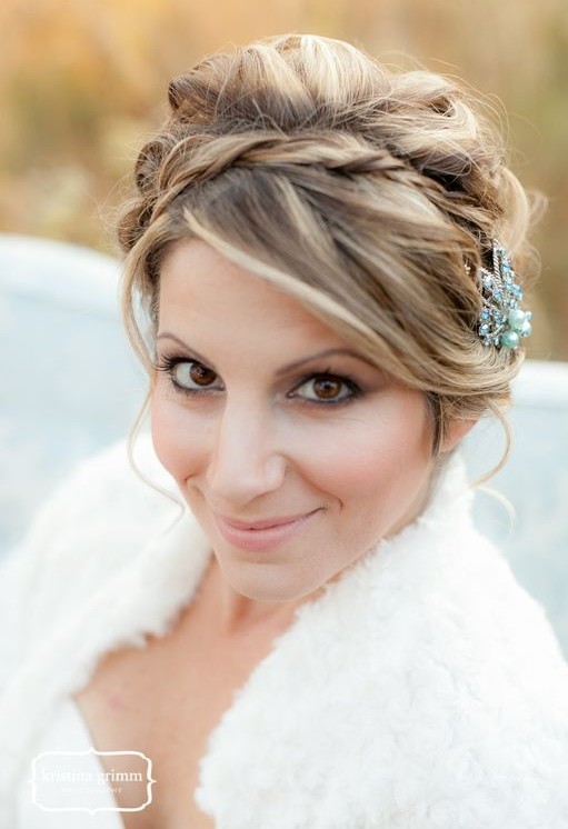 Delicate Braided Updo Hairstyle for Wedding