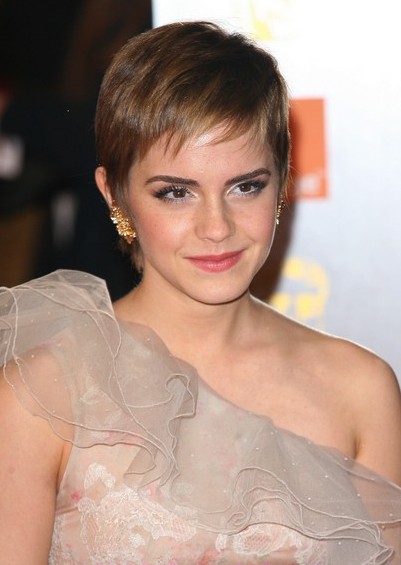 Emma Watson Short Pixie Cut With Bangs