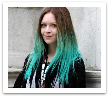 Long Straight Blue Dip-dye Hairstyle - Pretty Designs