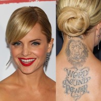Mena Suvari's Tattoos - Animal Tattoo on Upper Back