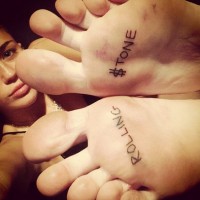 Miley Cyrus New Tattoo on her Feet