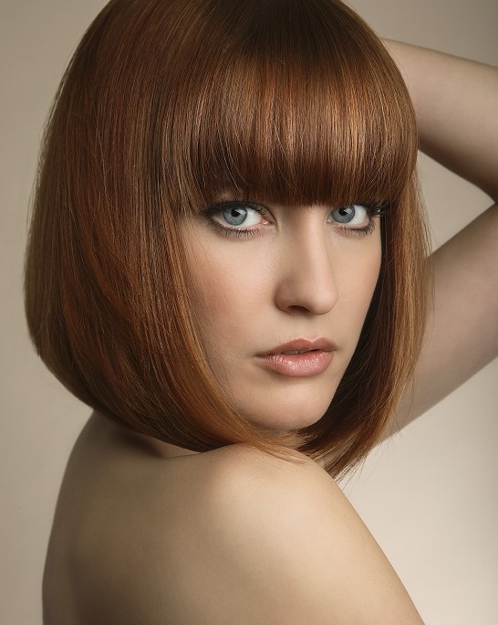 Short Bob Hairstyle with Straight Bangs