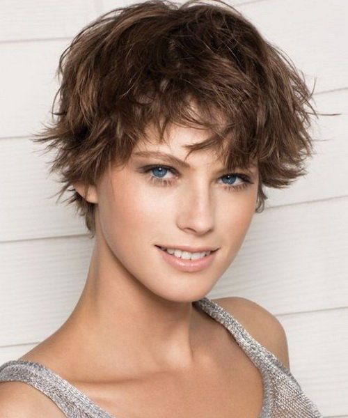 Short Curly Hairstyle with Bangs