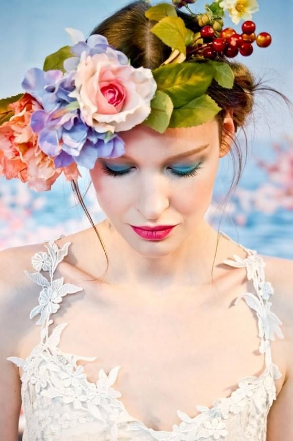 Simple updo Hairstyle with Flowers