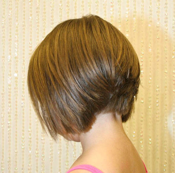 Back View of Stacked Bob Layered Bob Inverted Bob