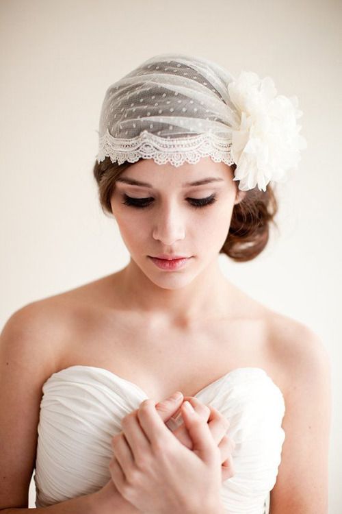 Wedding Hairstyle with Veil Crown
