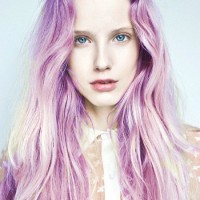 Long Wavy Light Purple Ombre Colored Hair