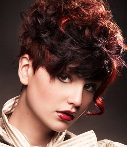 2014 Curly Hair Trends: Trendy Short Red Curly Hairstyle for Thick Hair