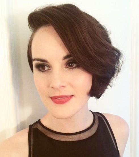 2014 Prom Hairstyle Ideas: Elegant Short Wavy Hairstyle from Michelle Dockery