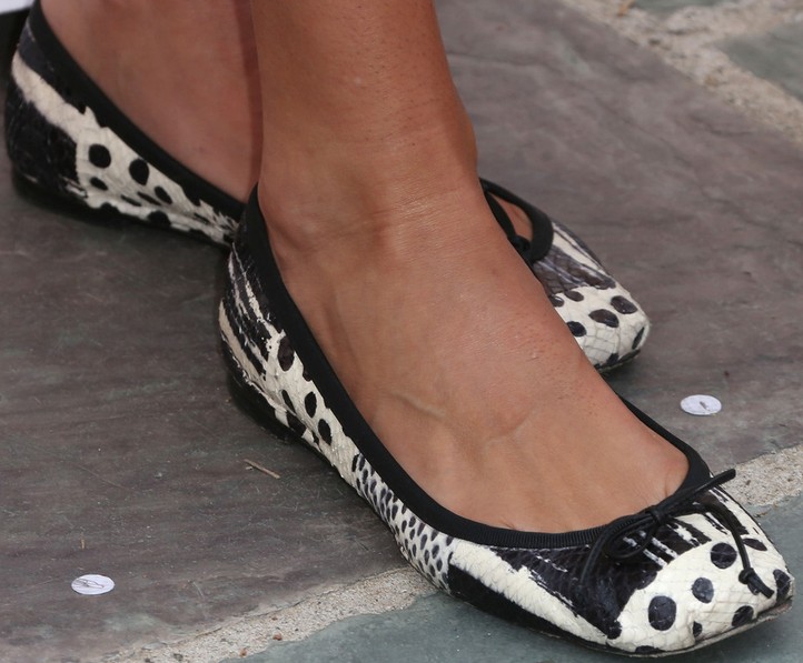 Angie Harmon's Patterned Pointy Flats