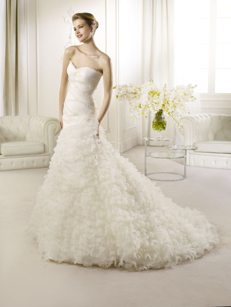 Antibes from La Sposa - Strapless Ruffles Wedding Gown