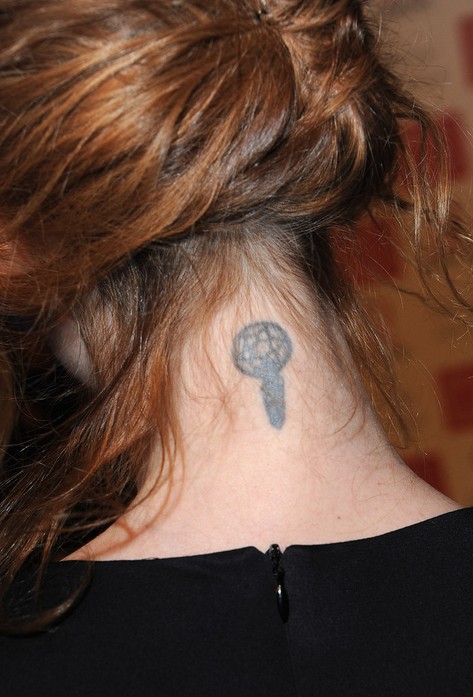 Audrey Marnay's Tattoos - Artistic Design Tattoo on Neck
