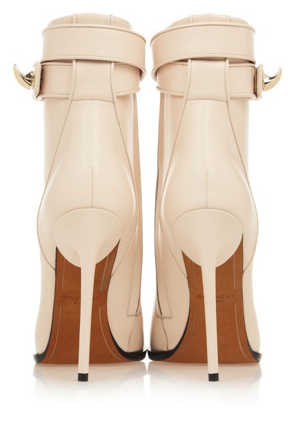 Back View of the Givenchy Shark Lock ankle boots in pale blush leather