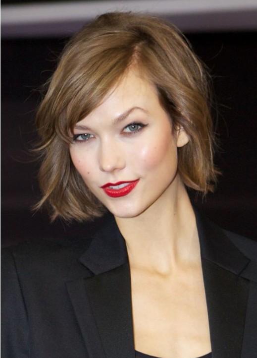 Celebrity Short Hairstyles 2014: Casual Side Parted Bob Cut with Side Bangs