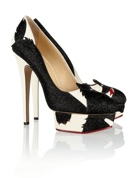 Charlotte Olympia She Wolf embellished leather pumps