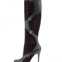 Christian Louboutin Suede-Leather Harness Boot