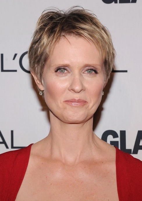 Cynthia Nixon Short Pixie Cut for Older Women