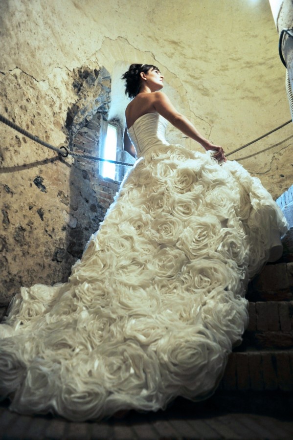 Donna Lee Designs - 'Amberleigh' Wedding Dress with Flowery Ruffles
