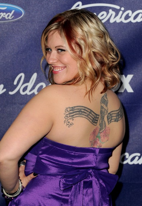 Erika Van Pelt's Tattoos - Artistic Design Tattoo on Upper Back