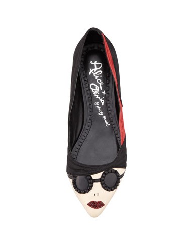 Front View of Alice + Olivia Stacey Mixed-Media Flat