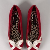 Front View of the Dollhouse Virtue Metallic Trim Pointy Toe Ballet Flat
