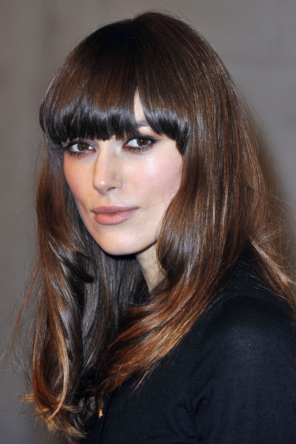 Keira Knightley Hair - Long Black Hairstyle With Bangs