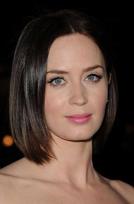 Mid-length Straight Brunette Bob Hairstyle