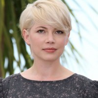 Platinum Short Hairstyle With Long Side Fringe