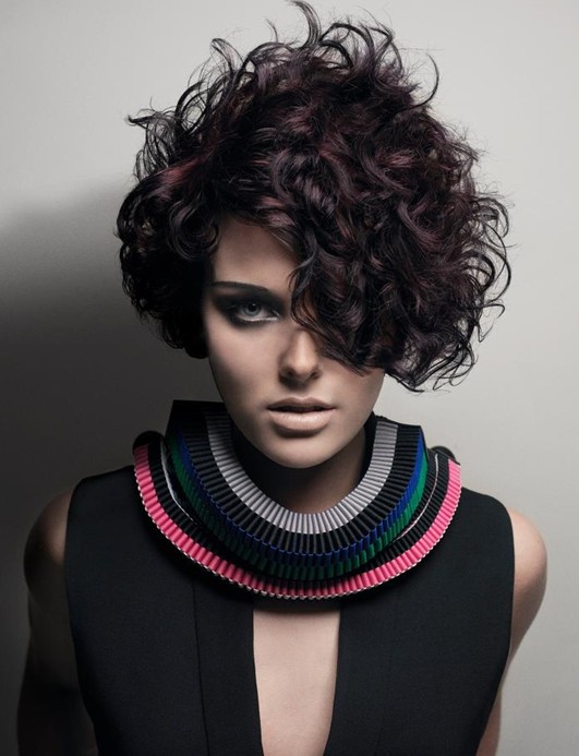 Purple Black Hairstyle: Trendy Short Curly Hairstyle for 2014