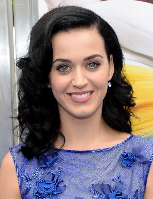 Sexy Side Parted Medium Black Hairstyle for women from Katy Perry