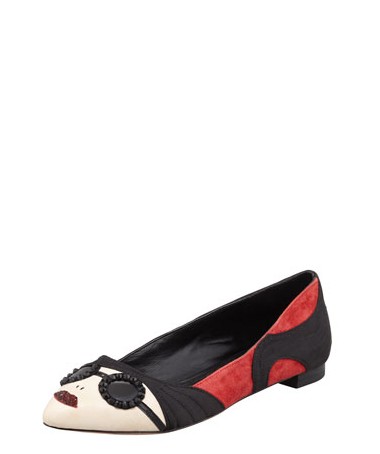 Side View of Alice + Olivia Stacey Mixed-Media Flat