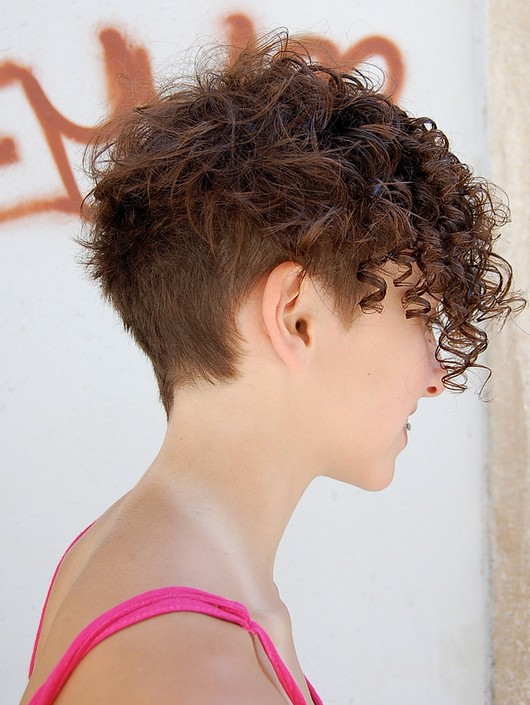 Side View of Trendy Short Curly Hairstyle: Curly Hairstyles for 2014