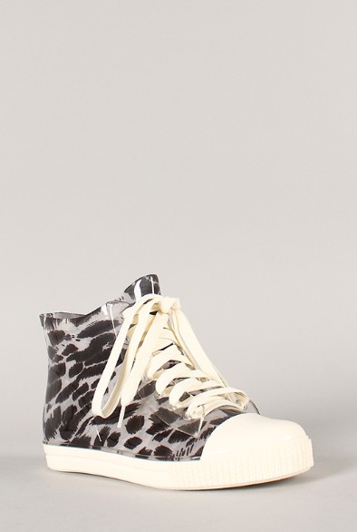 Side View of the Jelly Leopard Lace Up Sneaker