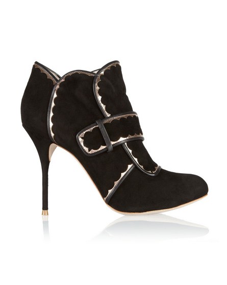 Sophia Webster Metallic leather-trimmed suede ankle boots