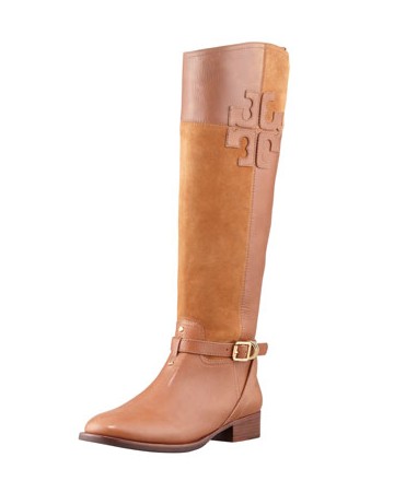 Tory Burch Lizzie Leather & Suede Riding Boot