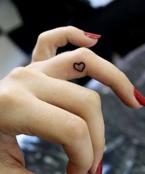 Cute Heart Tattoo on Finger