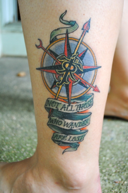 Leg Tattoos - Cool Compass Tattoos for Women and Men