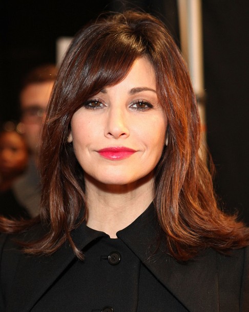 2014 Gina Gershon Medium Hairstyles: Straight Hairstyle with Side Swept Bangs